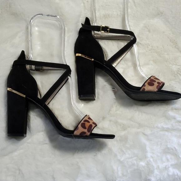 a.n.a "ADLER" BLACK FAUX SUADE HEELS - Picture 3 of 6